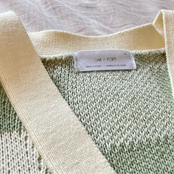 Green and white checkered knit cardigan - Picture 2 of 5